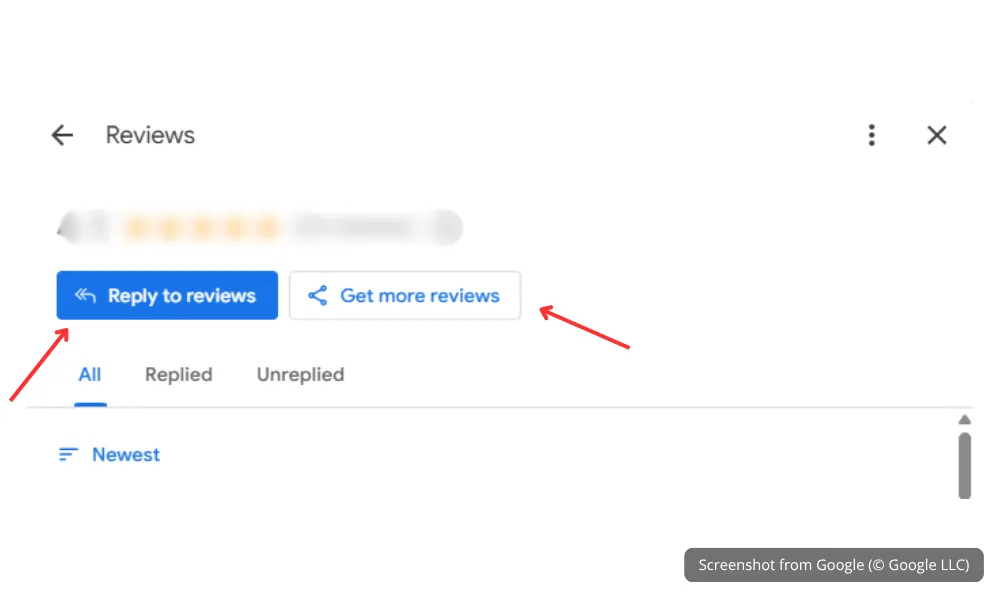 Google Business Profile review collection and response example