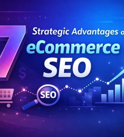 7 strategic benefits of eCommerce SEO including traffic growth, structured data, and scalable online revenue
